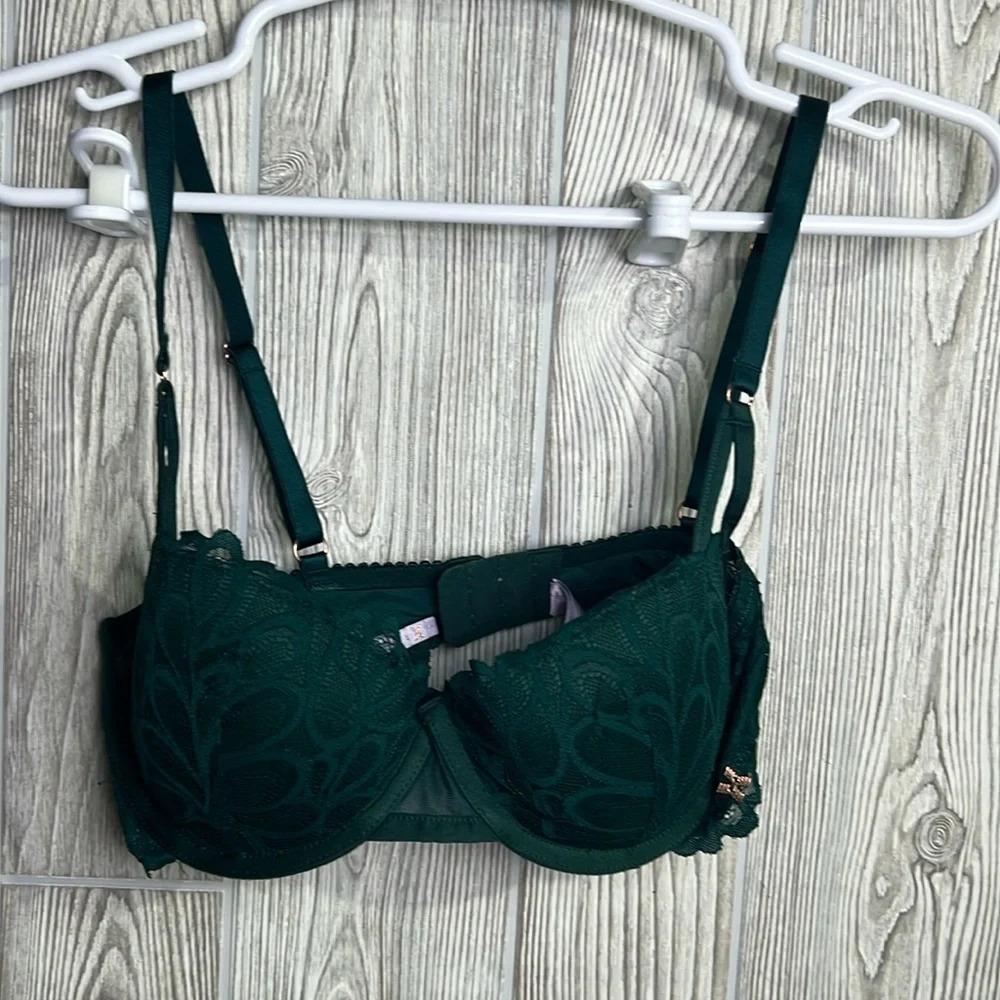 SAVAGE NOT SORRY LIGHTLY LINED LACE BALCONETTE BRA Size 34 D